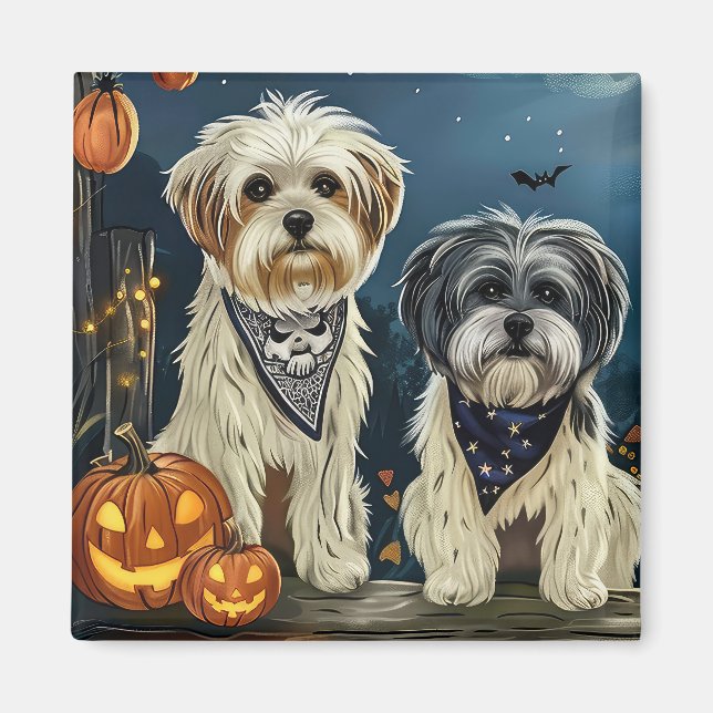 Imã Lhasa Apso Halloween Spooky (Frente)