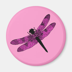 Imã Libélula voada rosa