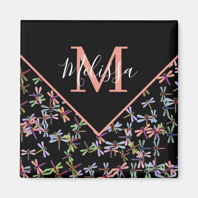 Imã libélulas coloridas personalizadas (Frente)