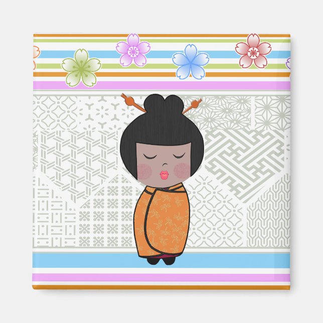 Imã libélulas kokeshi (Frente)