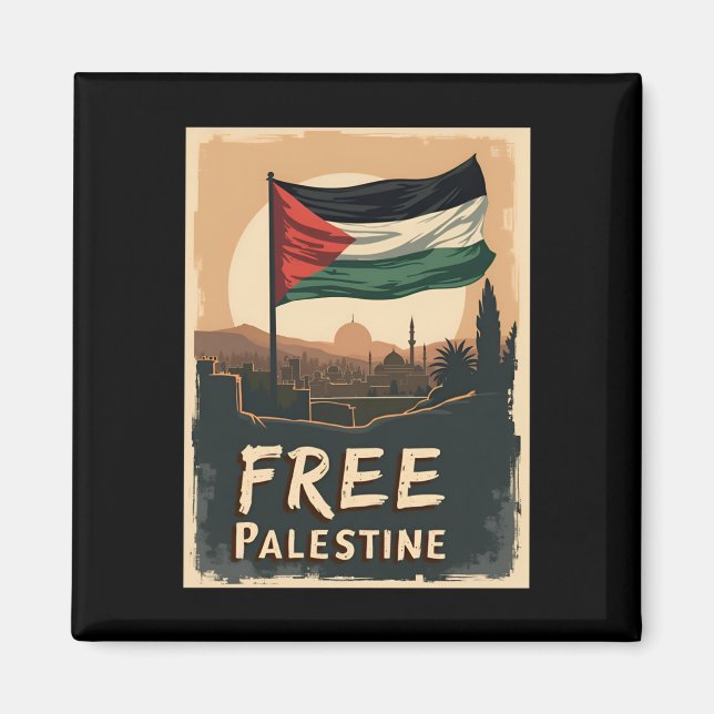 Imã Liberdade da Palestina - Bandeira Palestina com Ou (Frente)