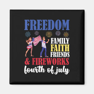 Imã Liberdade Familiar Fé Amigos &amp; Fireworks Fourt