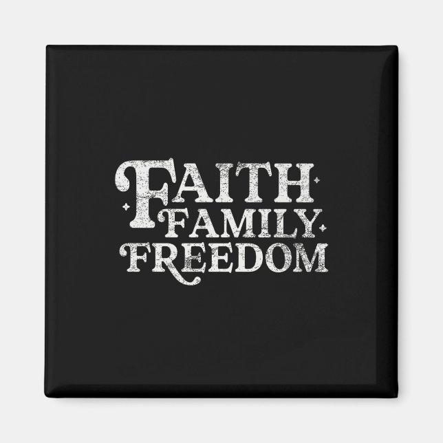 Imã Liberdade Familiar Fé Christian 4 de julho Retro A (Frente)