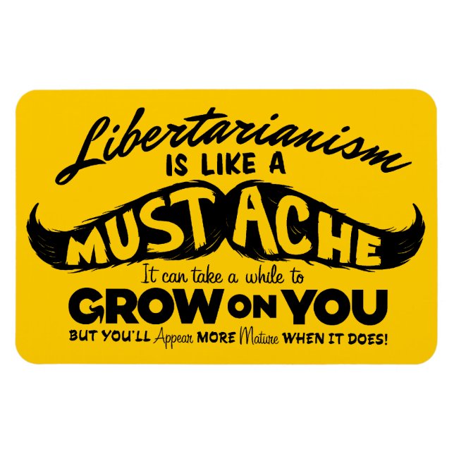 Ímã Libertarian Mustache Premium Flexi Magnet (Horizontal)