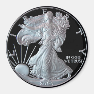Imã Liberty Silver Dollar Head 2006