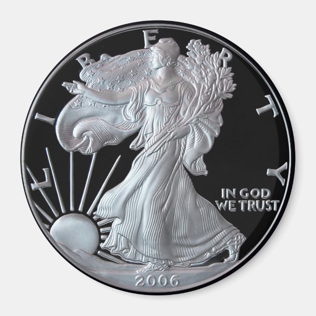 Imã Liberty Silver Dollar Head 2006 (Frente)