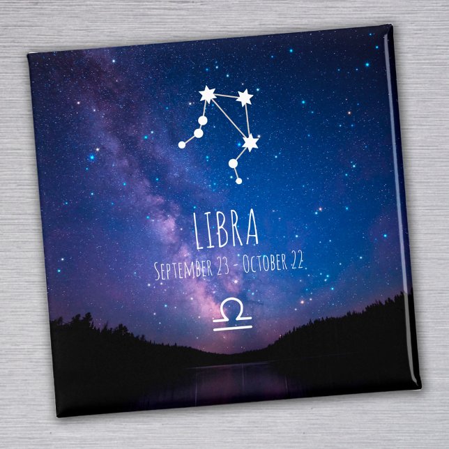 Imã Libra | Magnet de constelação Zodiaca Personalizad (Criador carregado)