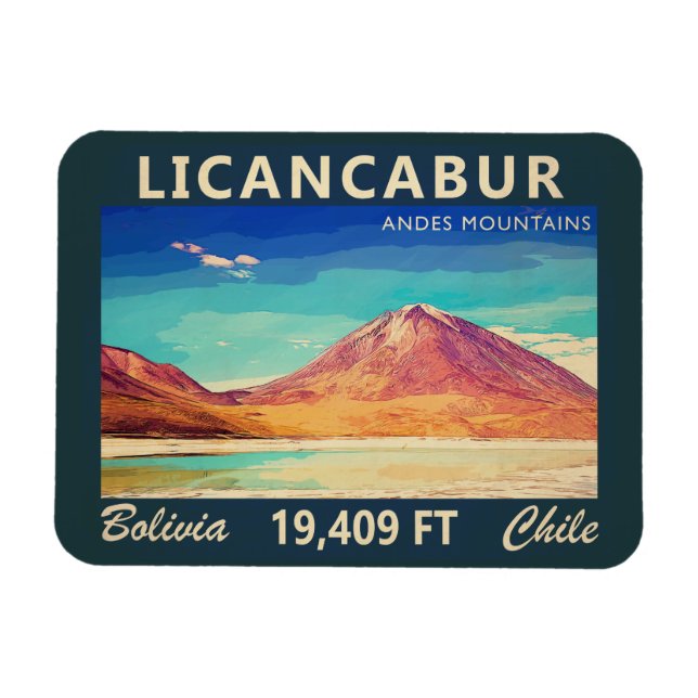 Ímã Licancabur South America Vintage (Horizontal)