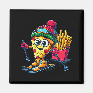 Imã Liçao de esqui pizza batata frita esqui amante de