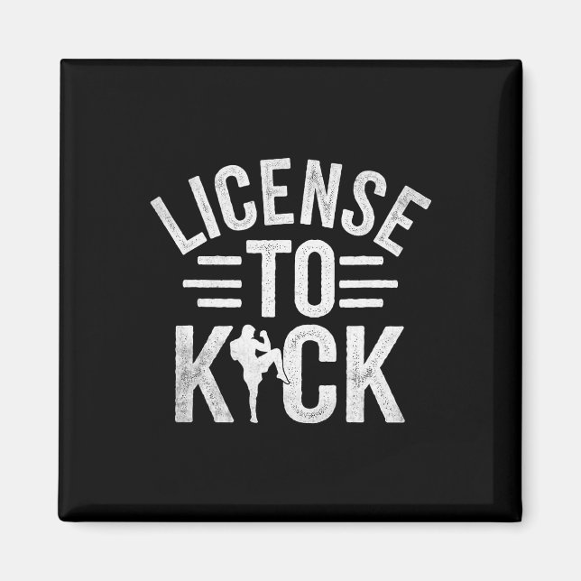 Imã Licença Para Chutar Kickboxing Kickbox Kickboxer _ (Frente)