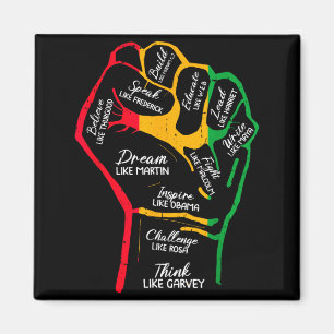 Imã Líderes negros inspiradores punho cerrado mão pret