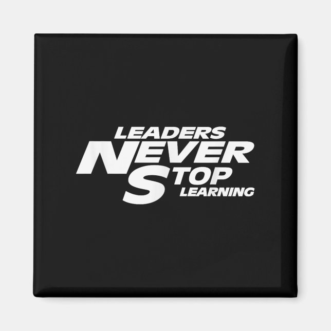 Imã Líderes Nunca Param de Aprender Cotação Motivacion (Frente)