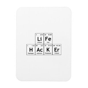 Ímã LiFe HAcKEr Elementos de Química Palavra de Mesa 