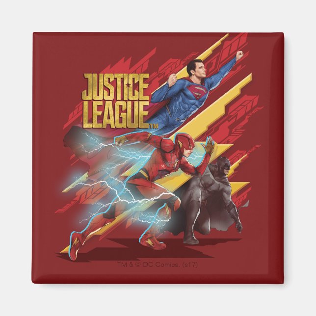 Imã Liga da Justiça | Crachá Superman, Flash e Batman (Frente)