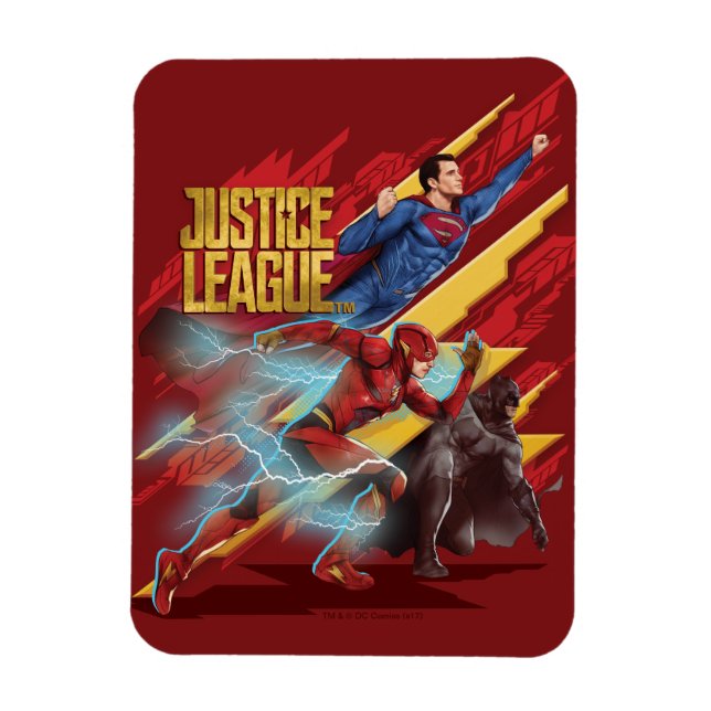 Ímã Liga da Justiça | Crachá Superman, Flash e Batman (Vertical)
