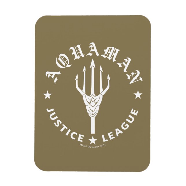Ímã Liga da Justiça | Emblema de Tridente de Aquaman (Vertical)