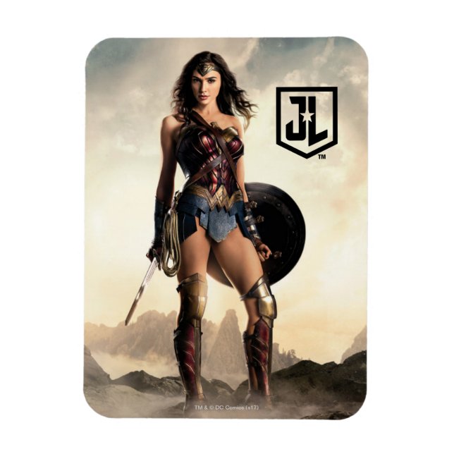 Ímã Liga da Justiça | Mulher Maravilha Em Battlefield (Vertical)