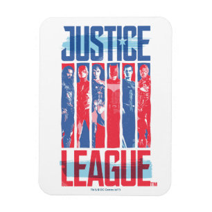 Ímã Liga da Justiça  Pop de Arte Azul e Vermelho