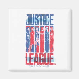 Imã Liga da Justiça  Pop de Arte Azul e Vermelho