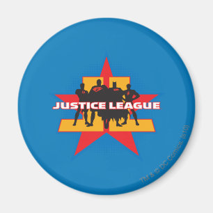 Imã Liga da Justiça Silhouettes e Fundo das Estrelas