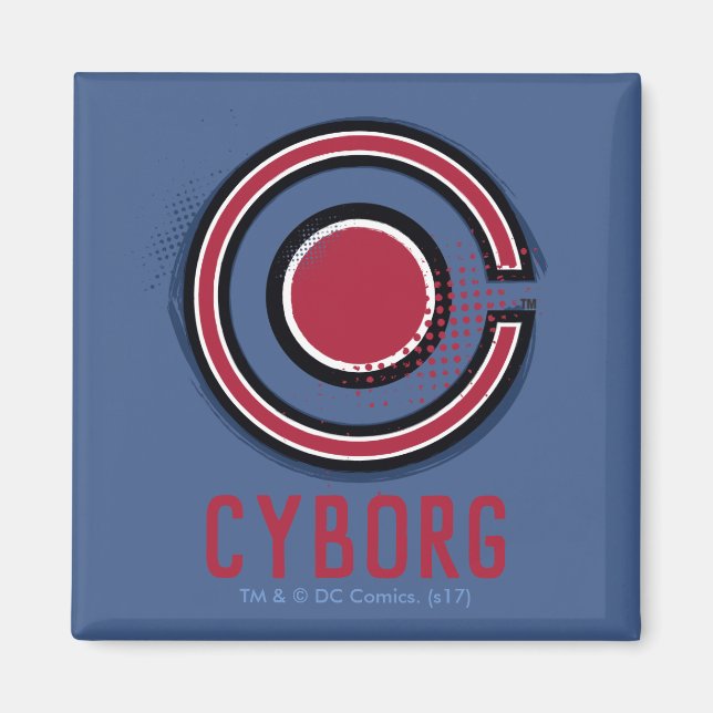 Imã Liga da Justiça | Símbolo Ciborgue Pincel e Meio-T (Frente)