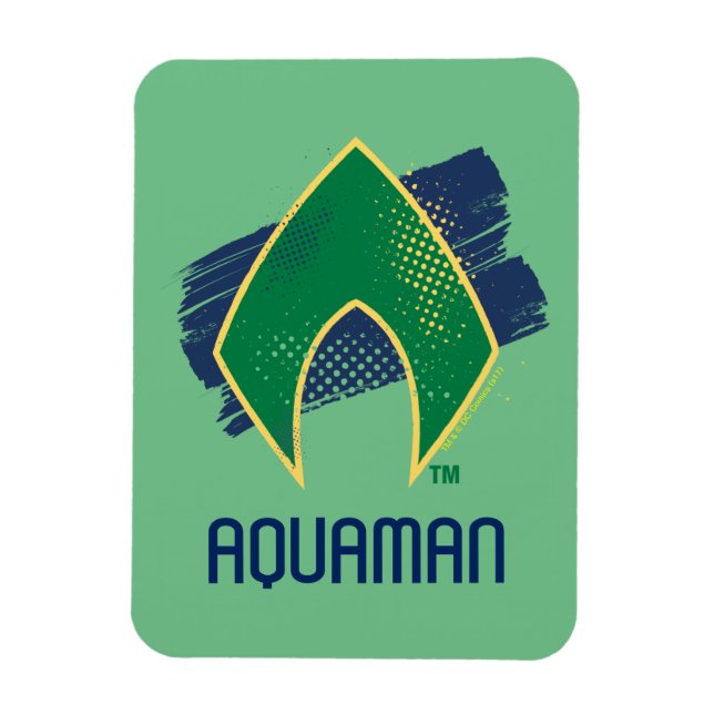 Ímã Liga da Justiça | Símbolo de Aquaman Pincel e Meio (Vertical)