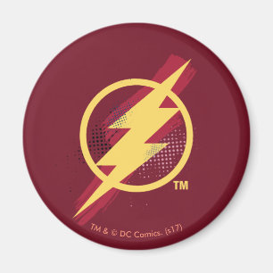 Imã Liga da Justiça   Símbolo Flash Pincel e Meio-Tons