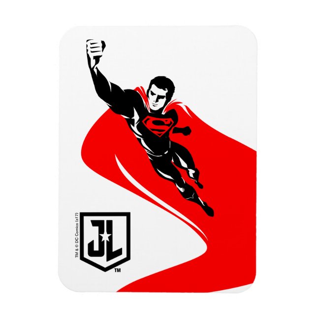 Ímã Liga da Justiça | Superman Flying Noir Pop Art (Vertical)