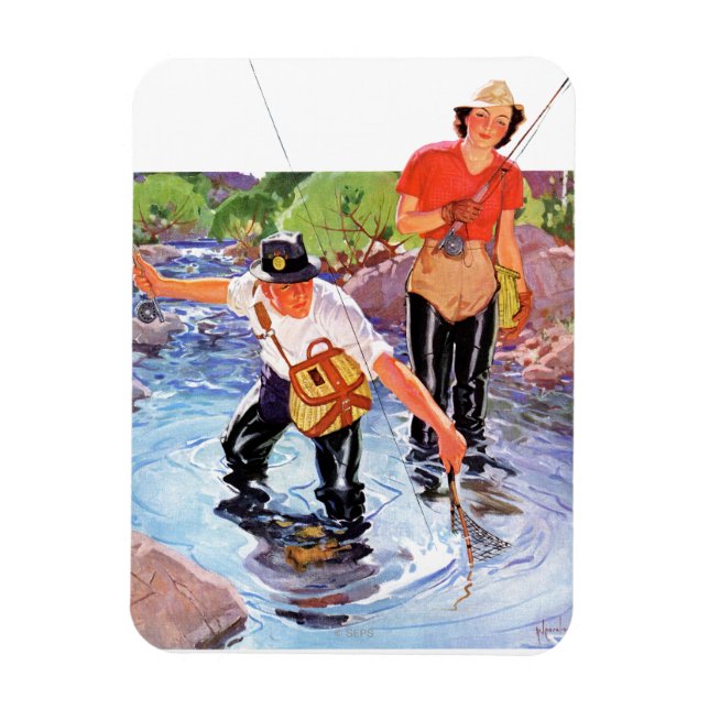 Ímã Ligando um Peixe por R.J. Cavaliere (Vertical)