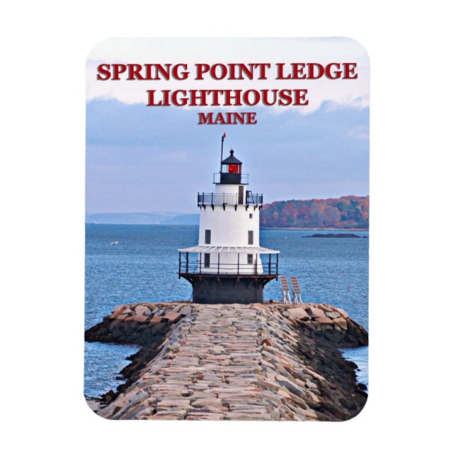 Ímã Lighthouse de Ponto primavera, Maine Photo Magnet (Vertical)