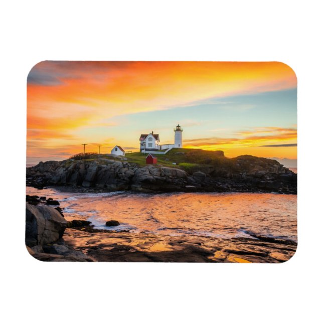 Ímã Lighthouses | Nubble Lighthouse Maine (Horizontal)