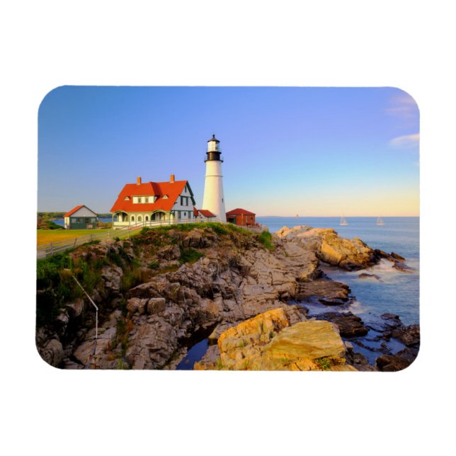 Ímã Lighthouses | Rockport Lighthouse Maine (Horizontal)