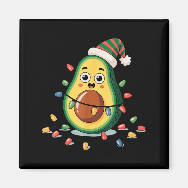 Imã Lighting Avocado Ugly Christmas Sweater Guacamole  (Frente)