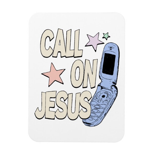 Ímã Ligue para Jesus – Design Retro Fé (Vertical)