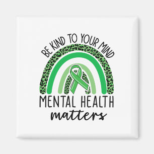 Imã Ligue Para Sua Mente Leopardo Rainbow Mental Healt
