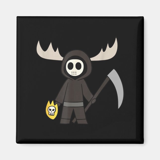 Imã Lil Doom Moose - Funny Reaper Cartoon  (Frente)