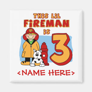 Imã Lil Fireman aniversário de 3 anos