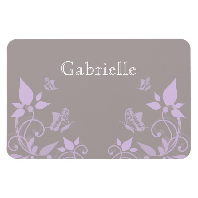 Ímã Lilac Borboleta Floral Premium Magnet (Horizontal)