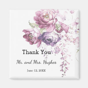 Imã Lilac clássico e obrigado floral rosa de casament