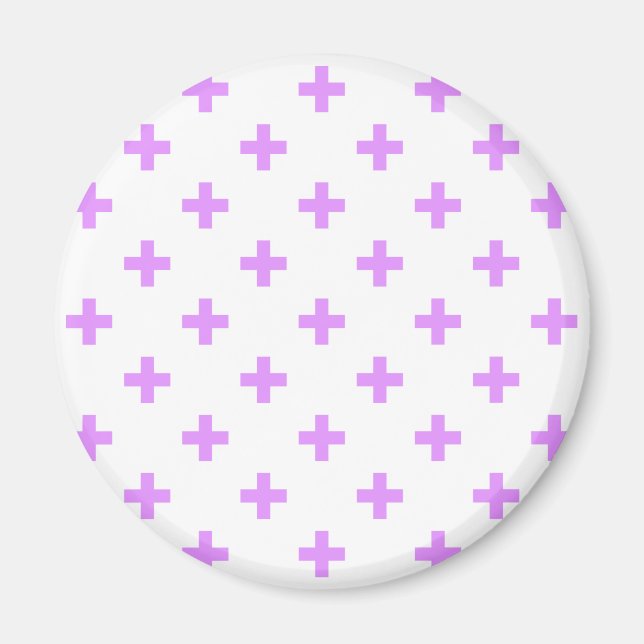 Imã Lilac polka cruza em branco (Frente)
