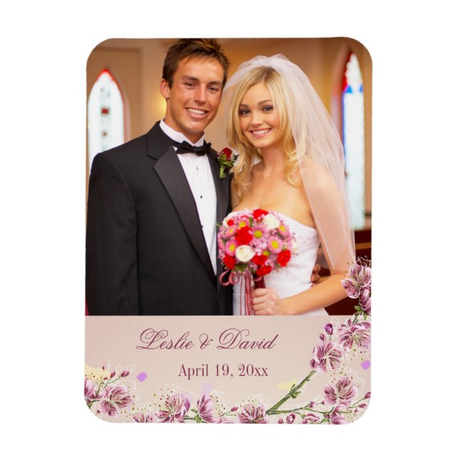 Ímã Lilac púrpura das flores das aquarelas favorito do (Vertical)