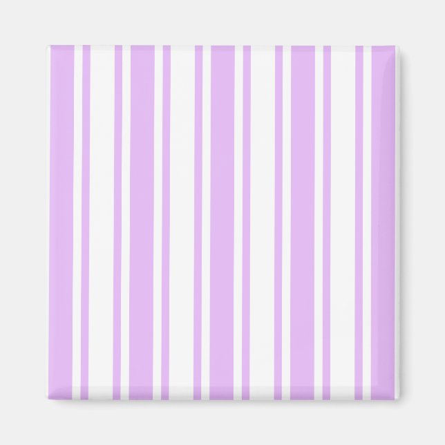 Imã Lilac, púrpura e tiras doces brancas (Frente)