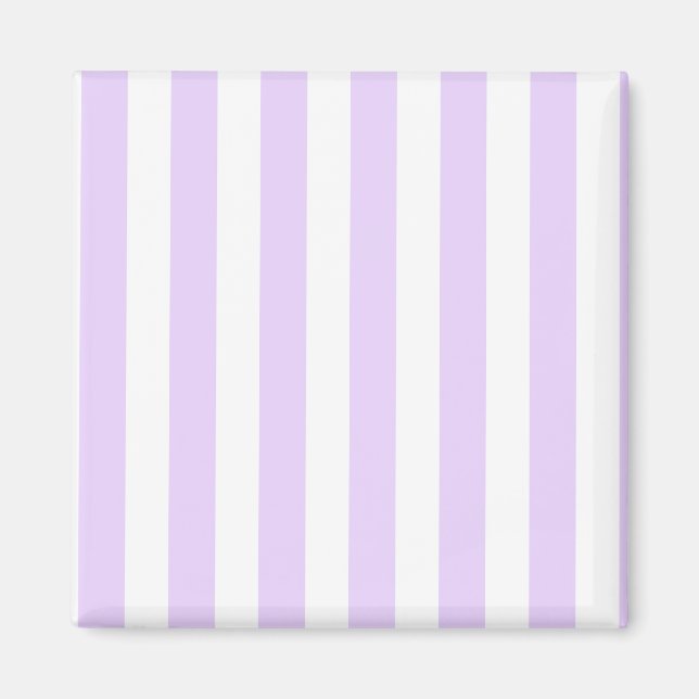 Imã Lilac, púrpura e tiras doces brancas (Frente)