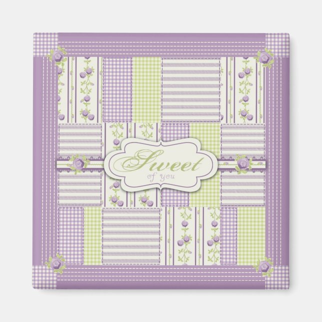 Imã Lilac Rosa Quilt TY Magnet 2 (Frente)