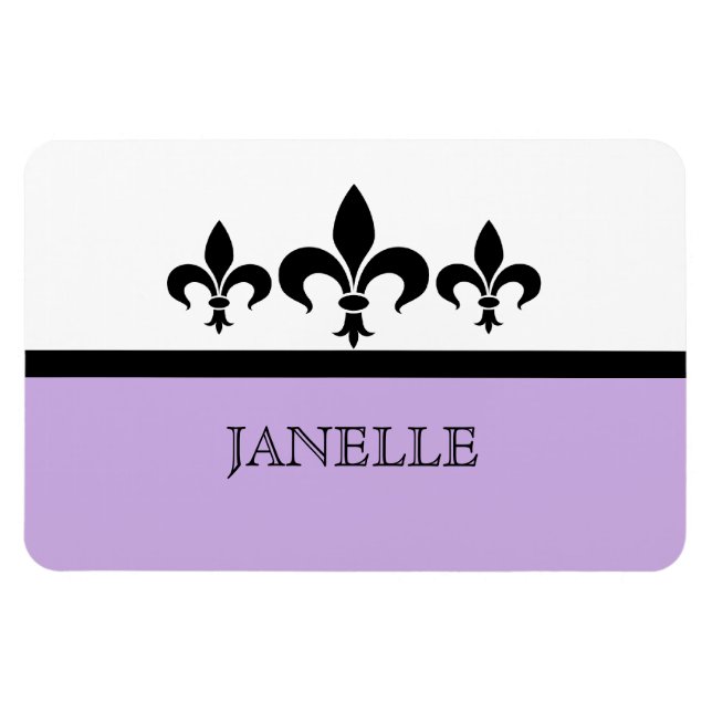 Ímã Lilac Swanky Fleur De Lis Flexi Magnet (Horizontal)