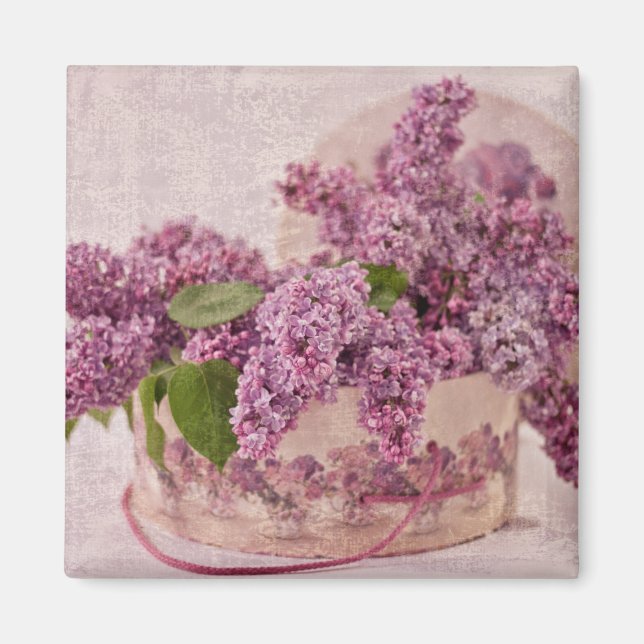 Imã Lilacs Em Uma Caixa De Chapéu Vitoriano (Frente)