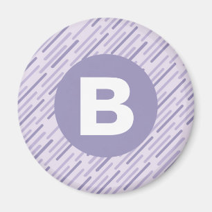 Imã Lilás Moderno Roxo Listras Diagonais Monograma
