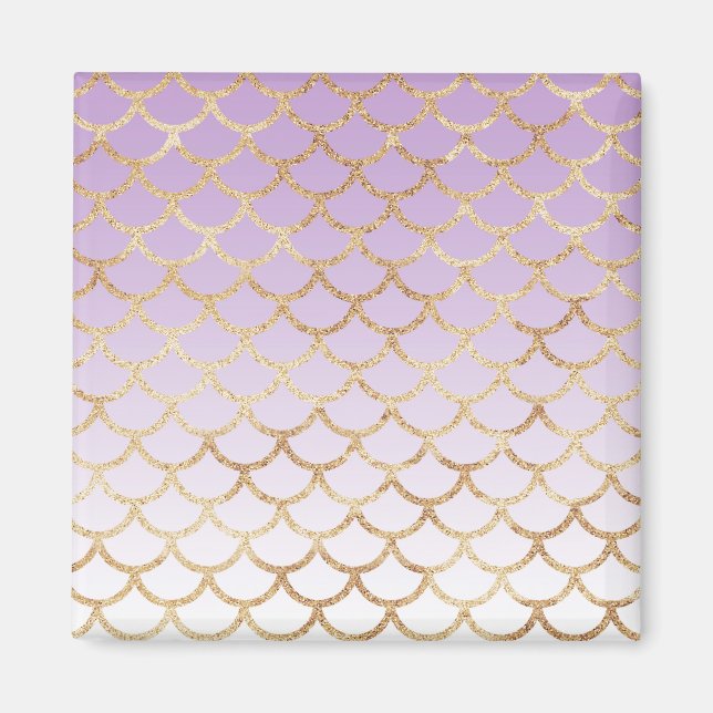 Imã Lilás Rosa Dourado Sereia Brilho Faíscas Feminino (Frente)