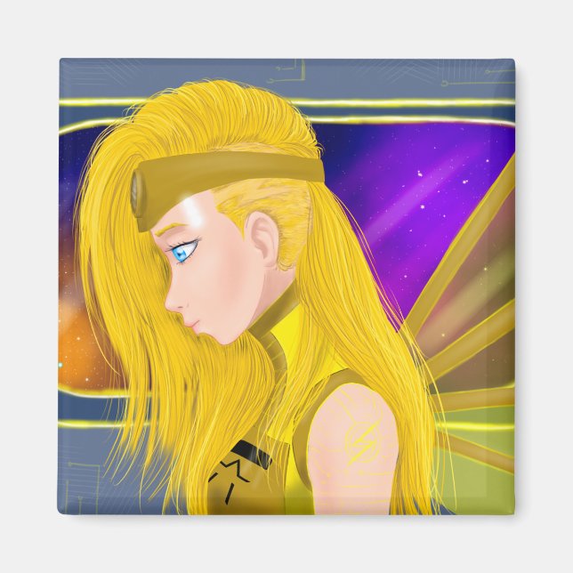 Imã Lilin OC - Anjo ciborgue - Arte inspirada no Stars (Frente)