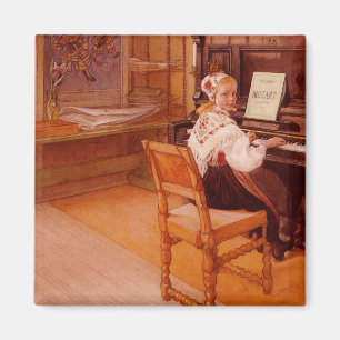 Imã Lillanna que pratica Mozart no piano